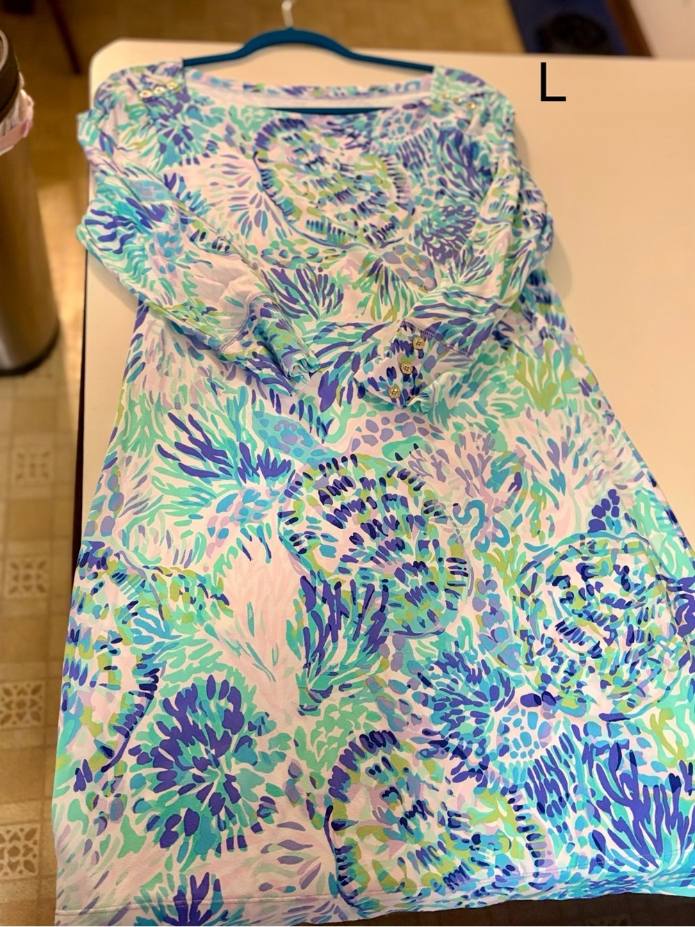 Lilly Pulitzer Turquoise, Aqua & Purple Floral Shift Dress